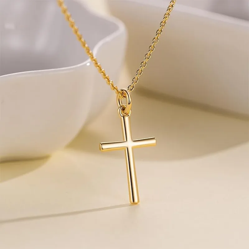 Damen-Kreuz-Mode-Halskette aus 14-karätigem Gold